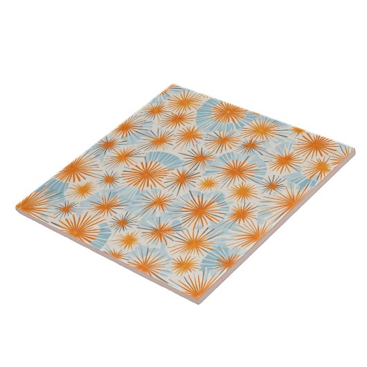 Carreau Retro Starburst bleu, orange (Côté)