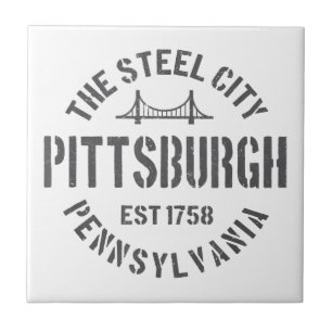 Carreau Retro Steel City Pittsburgh Pennsylvania Yinz vint