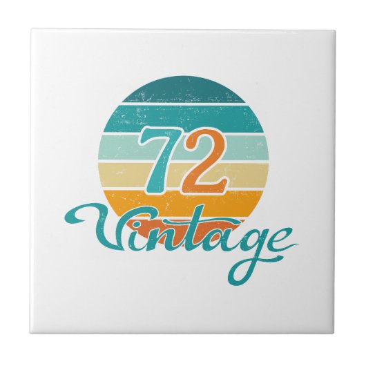 Carreau Retro Sunset 72 Vintage en détresse (Devant)