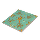 Carreau Retro Teal Orange Starburst Pattern (Côté)