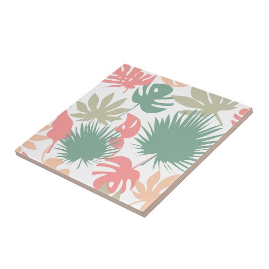 Carreau Rétro, tropical, feuille (Côté)