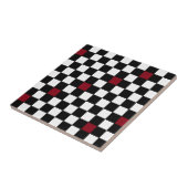 Carreau Rétro tuile 4 de décorateur de damier de noir de (Côté)