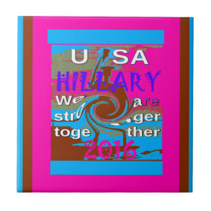 Carreau Retro USA Stronger Together Abstrait Art Print