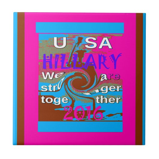 Carreau Retro USA Stronger Together Abstrait Art Print (Devant)