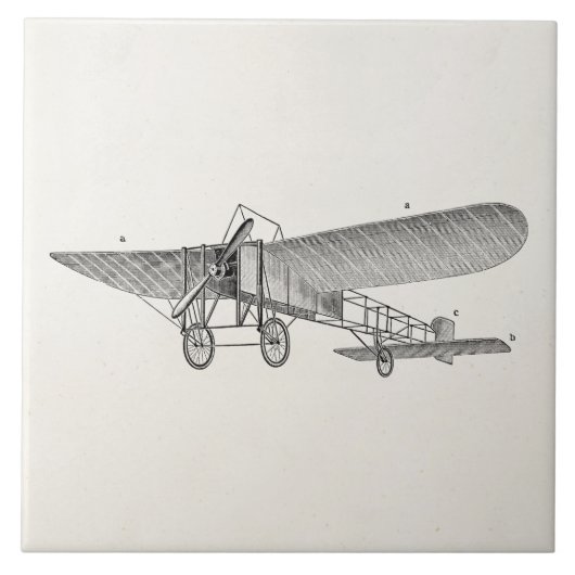 Carreau Rétro vieil avion d'appui vertical d'avion vintage (Devant)