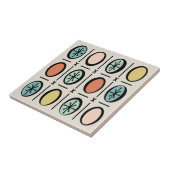 Carreau Retro Vintage Fabriqué Motif Pastels (Côté)