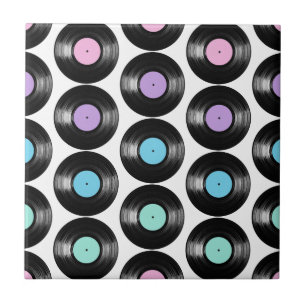 Carreau Retro Vinyl Records Conception Motif colorée