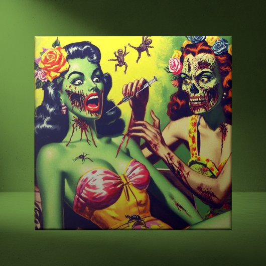 Carreau Retro Zombie Pin-up