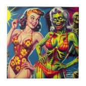 Carreau Retro Zombie Pin-up (Devant)