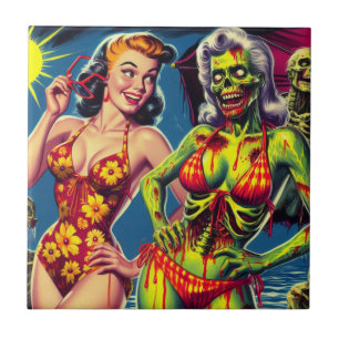 Carreau Retro Zombie Pin-up