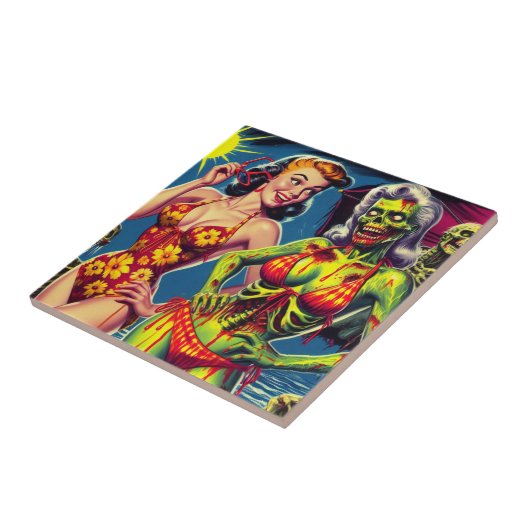 Carreau Retro Zombie Pin-up (Côté)