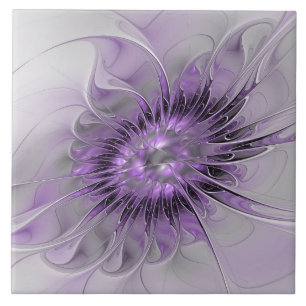 Carreau Rêve de fleur de lavande Art fractal abstrait mode