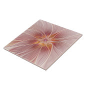 Carreau Rêve floral rose doux Fleur d'art fractal Abstrait (Côté)