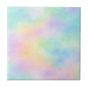 Carreau Rêve pastel à l'aquarelle – Dégradé de arc-en-ciel