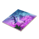 Carreau Rêves de dauphins en fleurs (Côté)