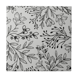 Carreau Rêves de Prairie Florale Enchantée L2 Gris Noir Fl