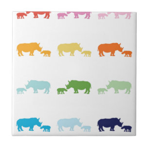Carreau Rhinocéros d'arc-en-ciel