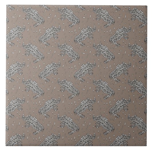 Carreau Rhinoceroses Abstraites (Devant)