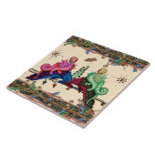 Carreau RIEN MÉDIÉVAL BESTIAIRE Humain Tête Hybride Dragon (Côté)