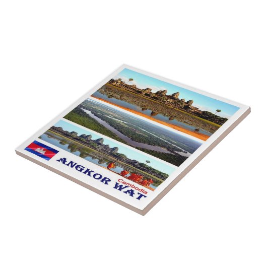 Carreau Rif. KH Cambodge, Angkor Vat, Mosaïque, (Côté)