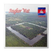 Carreau Rif. KH Cambodge, Angkor Vat, Vue aérienne (Devant)