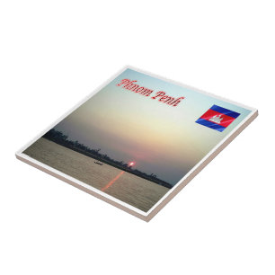 Carreau Rif. Lever de soleil au Cambodge à Phnom Penh