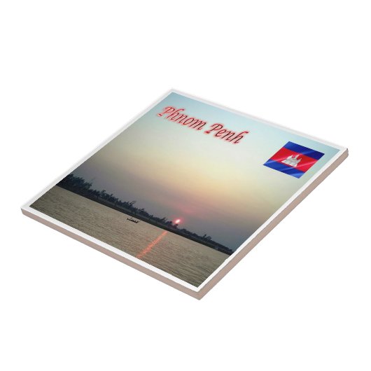 Carreau Rif. Lever de soleil au Cambodge à Phnom Penh (Côté)