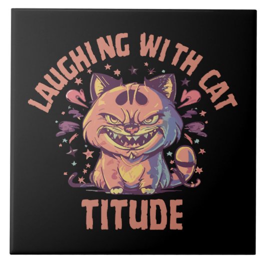 Carreau Rire avec une attitude de chat (Devant)