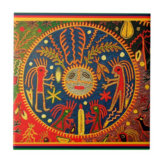 Carreau Rituel de fertilité Huichol (Devant)