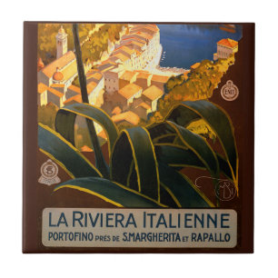 Carreau Riviera italienne Europe Italie Affiche de voyage