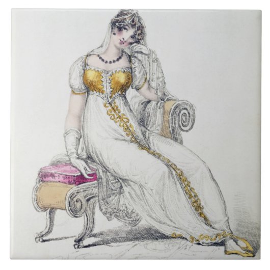 Carreau Robe du soir ou robe mariage, assiette de mode de (Devant)