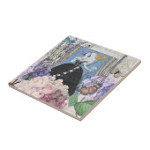 Carreau Robe élégante bleue pour femme, florale et fantais (Côté)