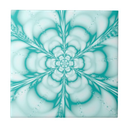 Carreau Robin Oeuf Blue Floral Turquoise Imprimer (Devant)