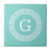 Carreau Robin Oeuf Wht Grille Grecque Cadre Rnd Initial Mo (Devant)