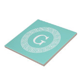 Carreau Robin Oeuf Wht Grille Grecque Cadre Rnd Initial Mo (Côté)