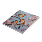 Carreau Robins et fleurs de cerisiers (Côté)