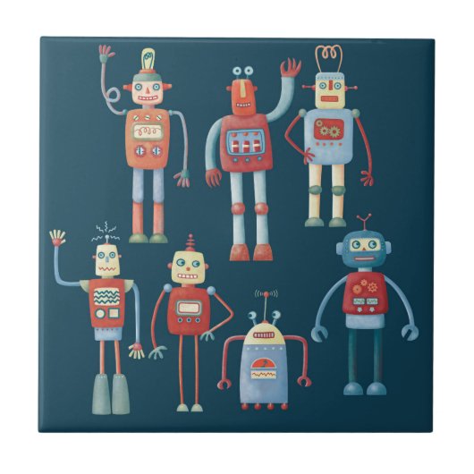 Carreau Robots Vintages rétro (Devant)