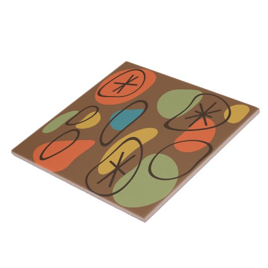 Carreau Roches d'art Abstrait rétro Multicolore foncé (Côté)