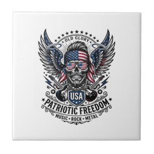 Carreau Rocker du bandana patriotique Méta musique Old Glo
