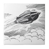 Carreau Rocket de vaisseau spatial de science-fiction vint (Devant)