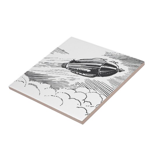 Carreau Rocket de vaisseau spatial de science-fiction vint (Côté)