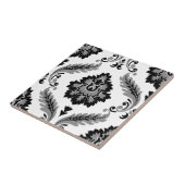 Carreau Rococo Damask Lg Pattern Grey Black White (Côté)