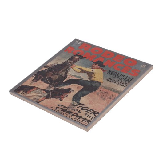 Carreau Rodéo Occidental Cowboy Calf Roping Rodéo Romance (Côté)