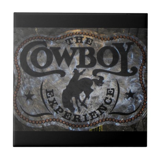 Carreau Rodéo primitif de cowboy de cheval de pays (Devant)