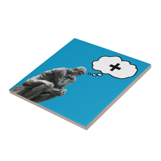 Carreau Rodin's Thinker Statue - Penser positif (Côté)