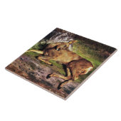 Carreau Roe Deer in the Forest (par Rosa Bonheur) (Côté)
