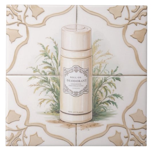 Carreau Roll blanc et or sur le déodorant Funny Salle de b (Devant)