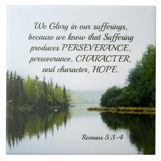 Carreau Romains 5:3-4 Nous nous réjouissons de nos Souffer (Devant)
