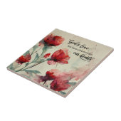 Carreau Romains 5:5 La Bible Amoureuse de Dieu Verse Fleur (Côté)