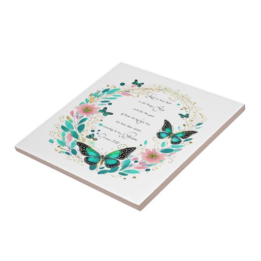 Carreau Romains 8:28 Fleurs et papillons (Côté)